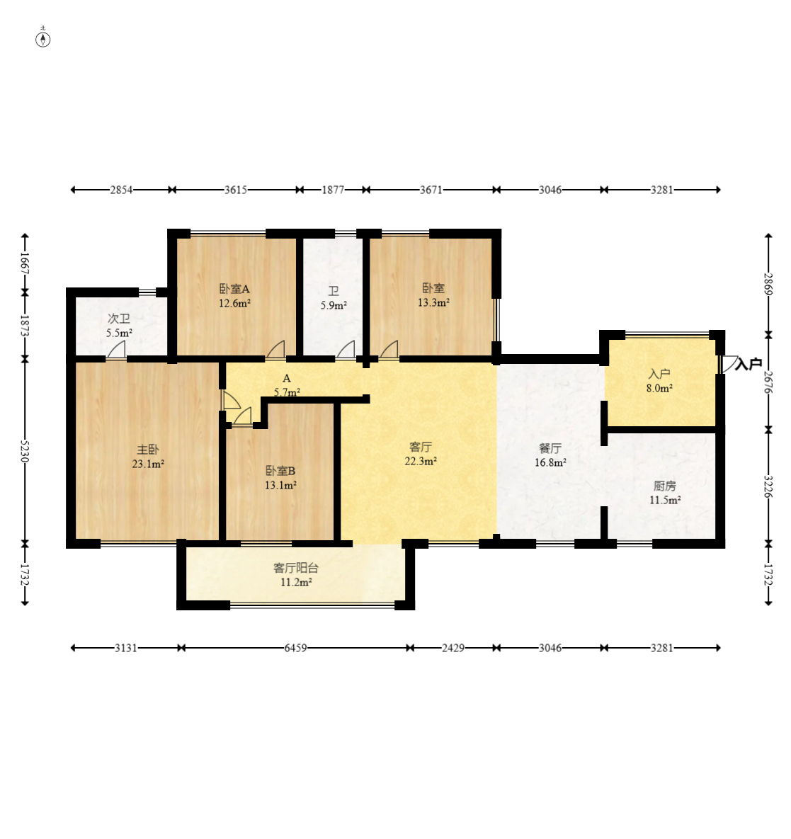 华润凤凰城二期 4室2厅2卫 116.88万 华润凤凰城二期 4室2厅2卫 116.88万户型图