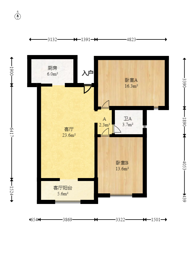 钰龙天下二期(钰龙佳园) 2室2厅1卫 230.0万 钰龙天下二期(钰龙佳园) 2室2厅1卫 230.0万户型图