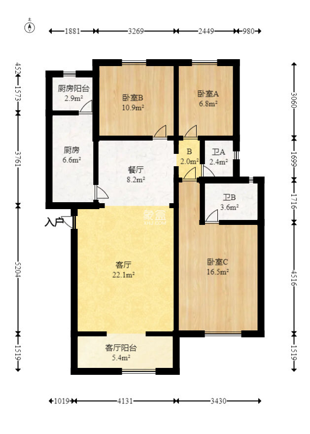 枫林绿洲  3室2厅2卫   70.80万
