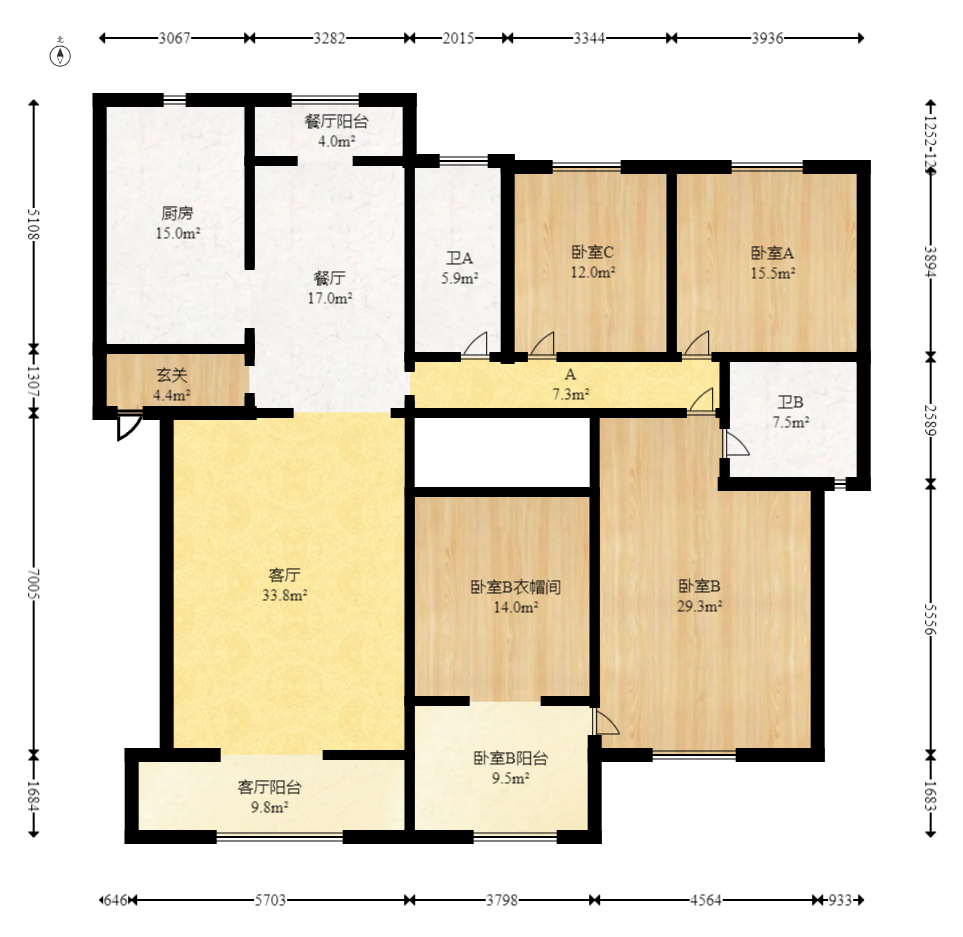 八方小区D区  5室2厅2卫   498.00万室内图1