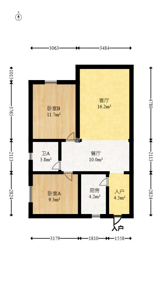 潇湘名城(新里程潇湘名城)  2室2厅1卫   88.00万