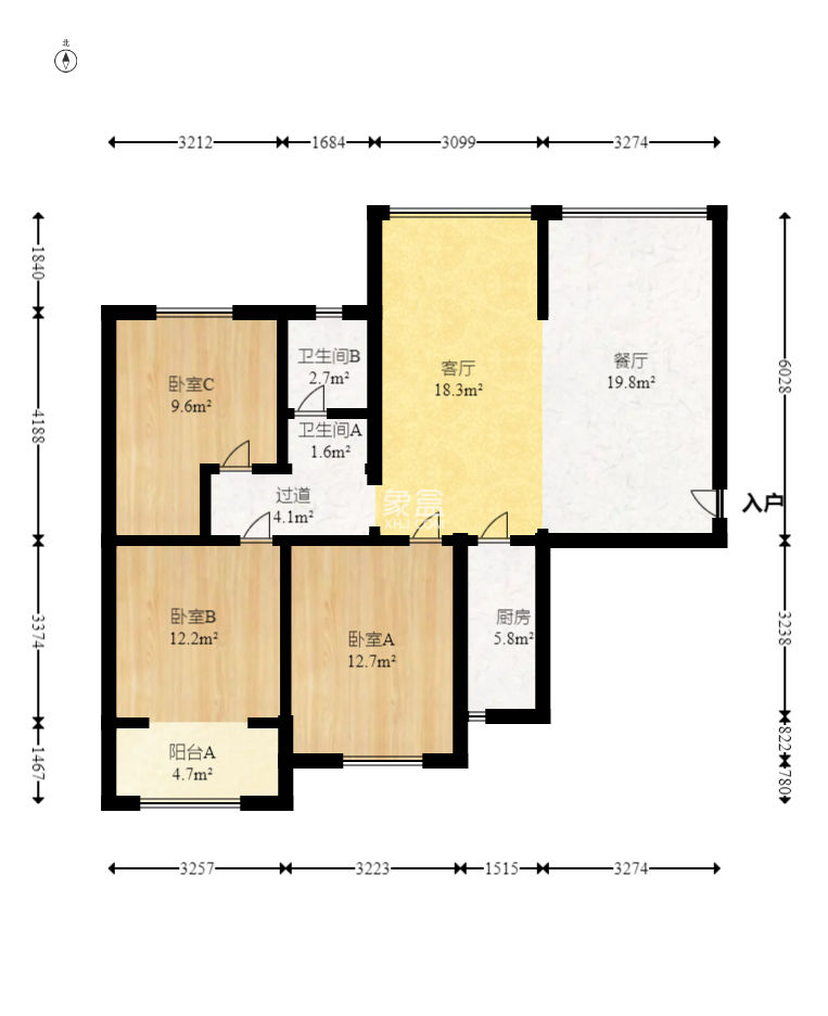 建发中央公园（建发美地）  3室2厅1卫   201.00万
