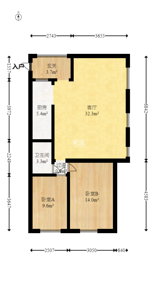 蓝湾国际广场  2室1厅1卫   62.00万