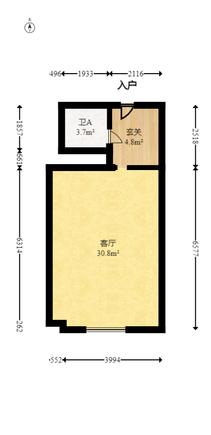 滨江一号（丰泰花园）  1室1厅1卫   32.00万室内图1