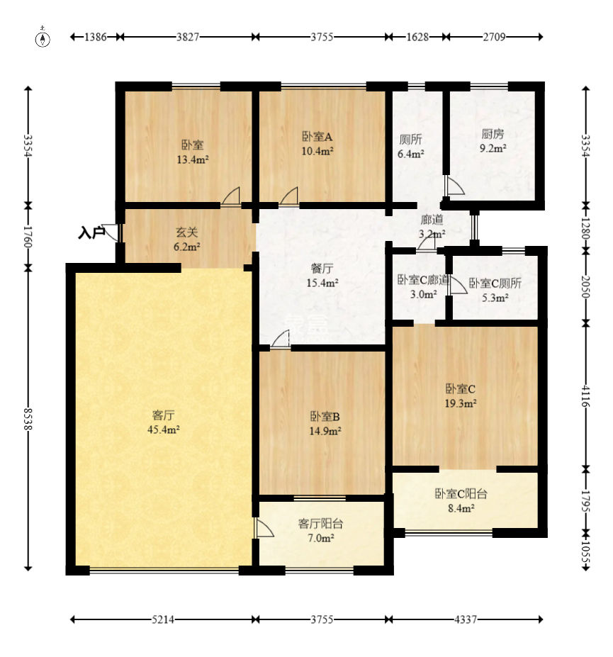 新检察院宿舍  4室2厅2卫   328.00万