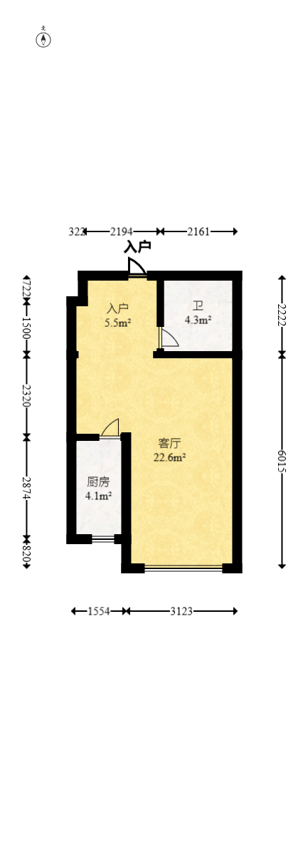 九玺铭城（九玺华府）  2室1厅1卫   45.00万室内图1