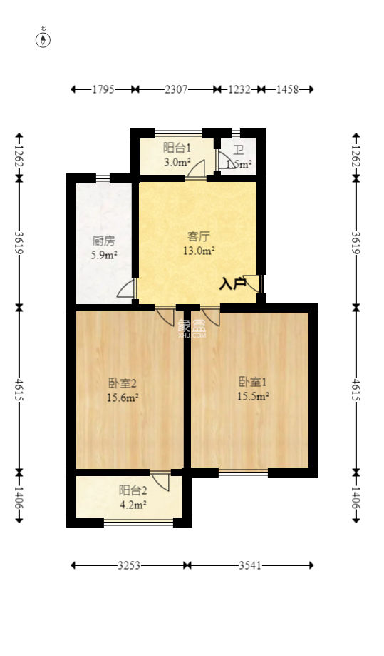 火星塑料厂外贸宿舍  2室1厅1卫   40.00万