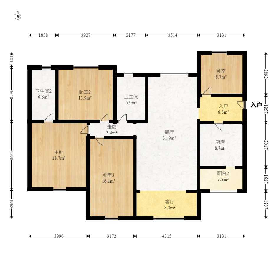 海德公园 4室2厅2卫 89.8万 海德公园 4室2厅2卫 89.8万户型图