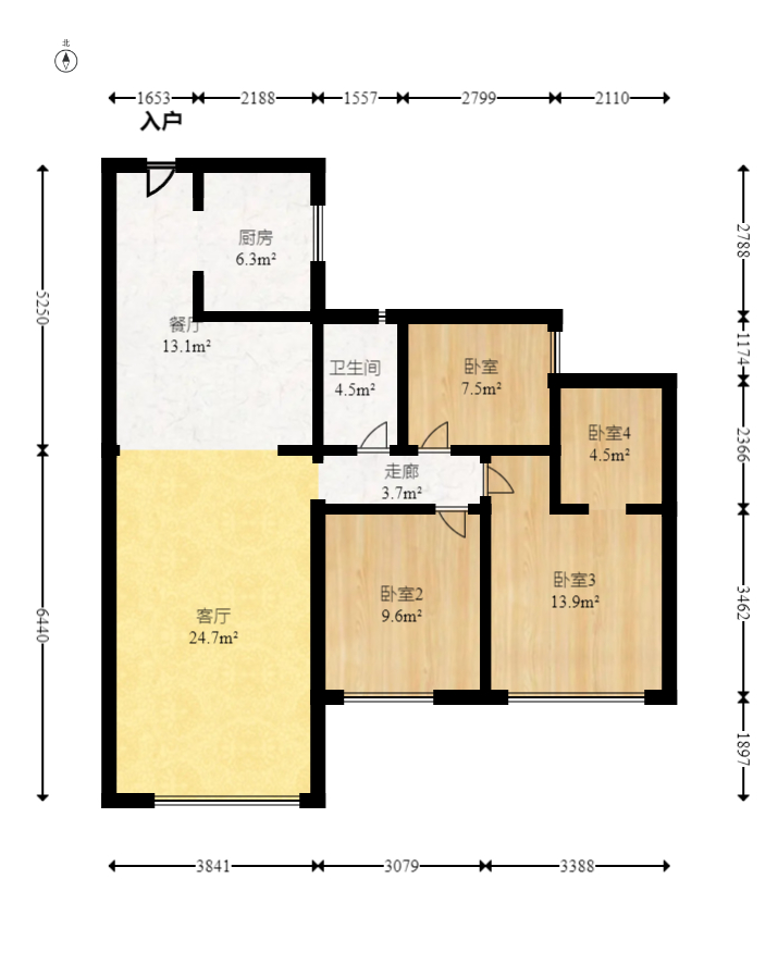 雅居乐新地  3室2厅2卫   93.80万室内图1