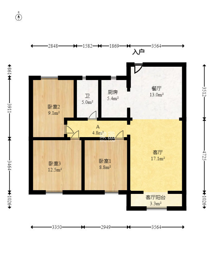 中建信和城  3室2厅1卫    108.0万
