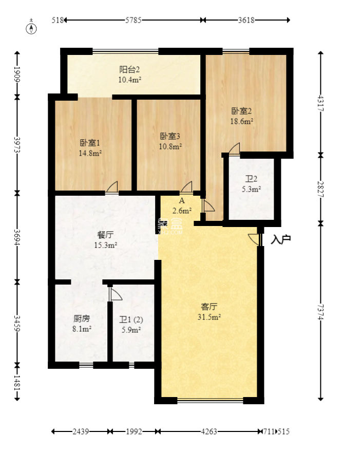 依星苑  3室2廳2衛(wèi)   75.80萬