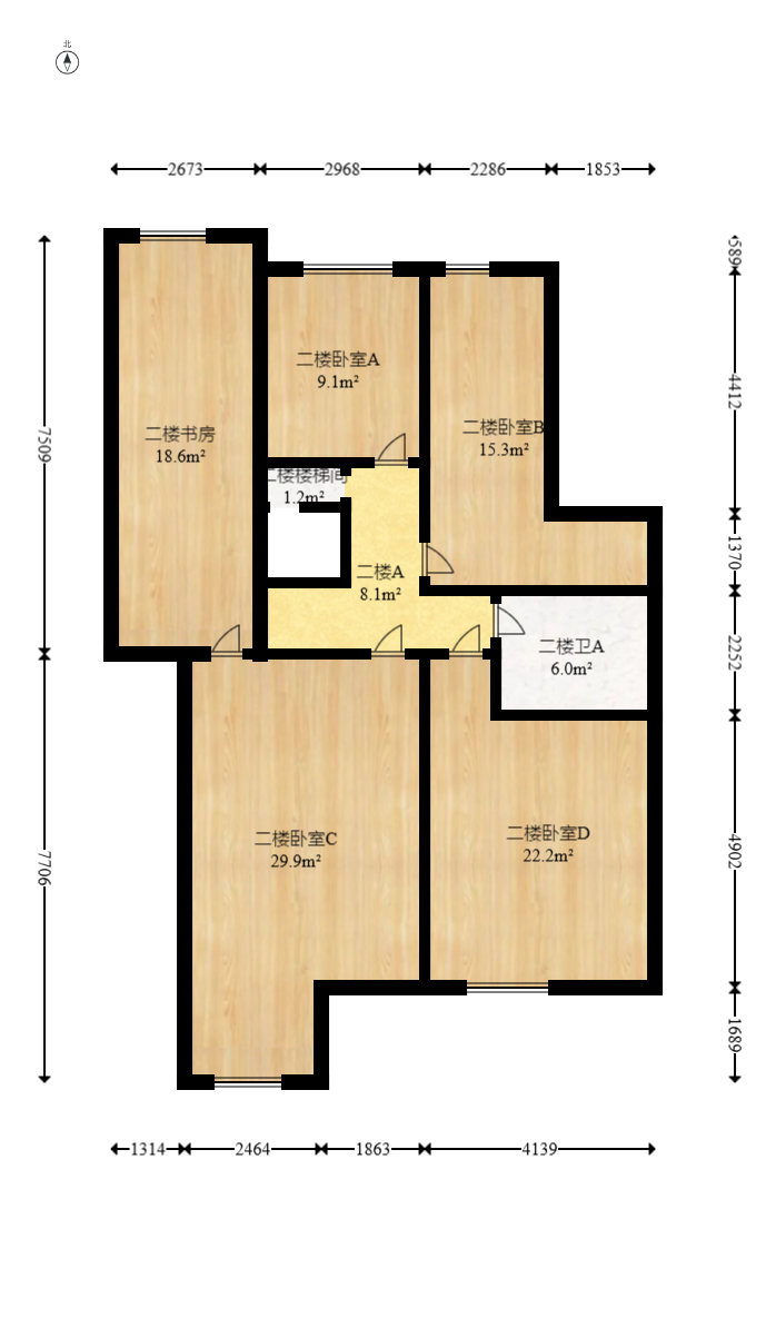 枫林美景  4室2厅2卫    87.96万室内图1