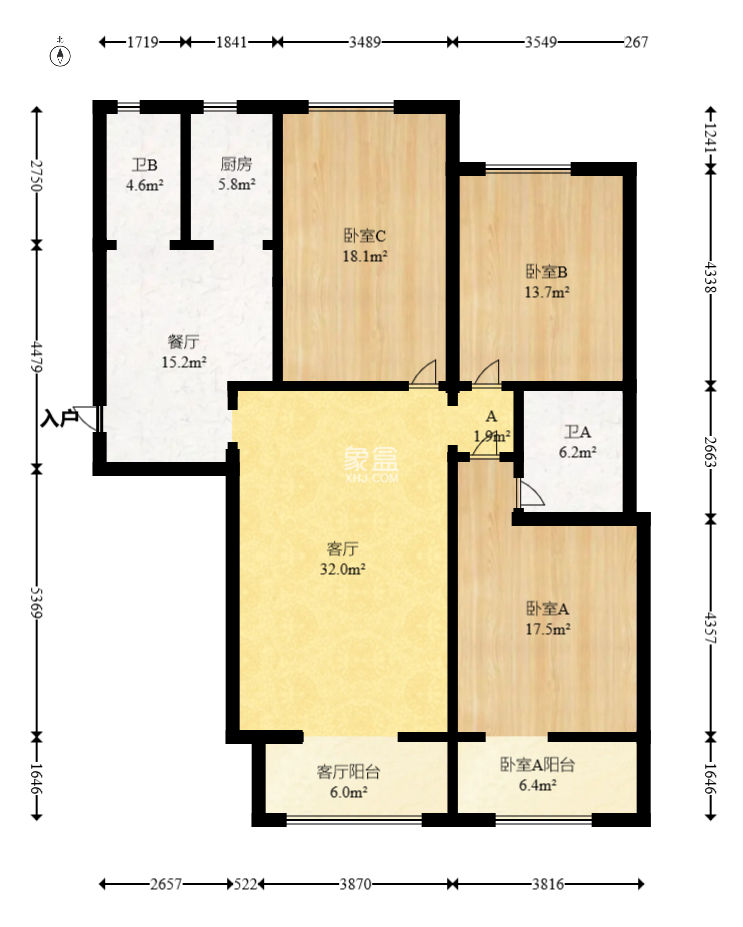 八方小区C区  3室2厅1卫   400.00万
