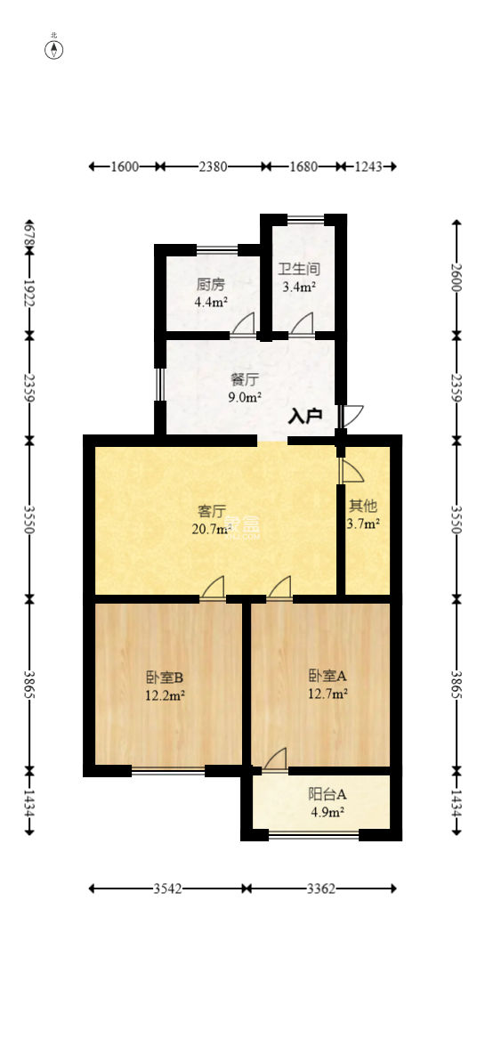 誼苑小區(qū)解放四村附362號  2室2廳1衛(wèi)   65.00萬