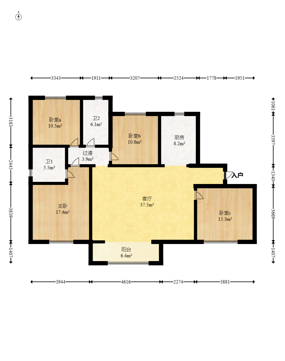 鸿海公园里 4室2厅2卫 67.9万 鸿海公园里 4室2厅2卫 67.9万户型图