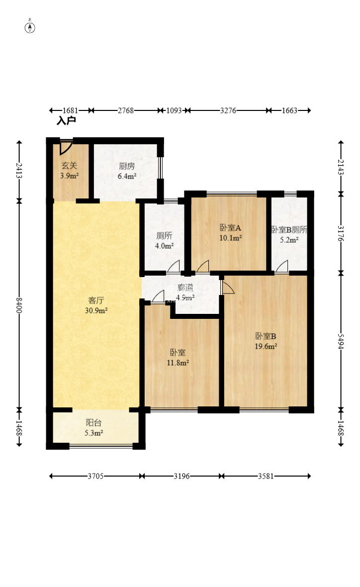 中海阅麓山一期 3室2厅2卫 162.0万 中海阅麓山一期 3室2厅2卫 162.0万户型图