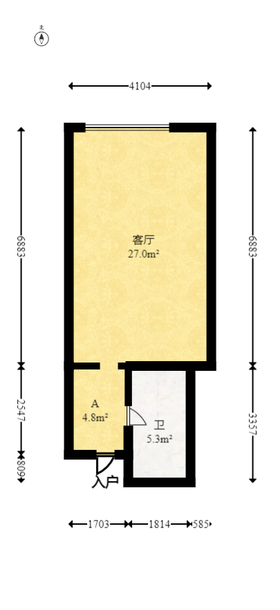 恒大翡翠华庭 1室1厅1卫 34.0万 恒大翡翠华庭 1室1厅1卫 34.0万户型图