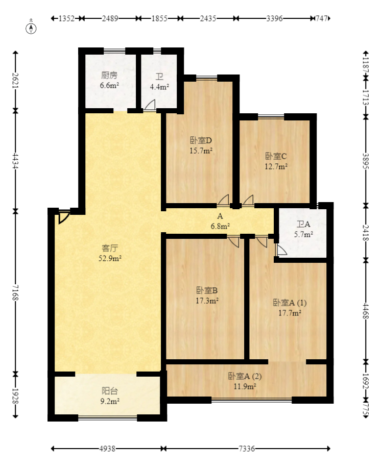 城西公寓（西城门第）  4室2厅2卫   139.00万室内图1
