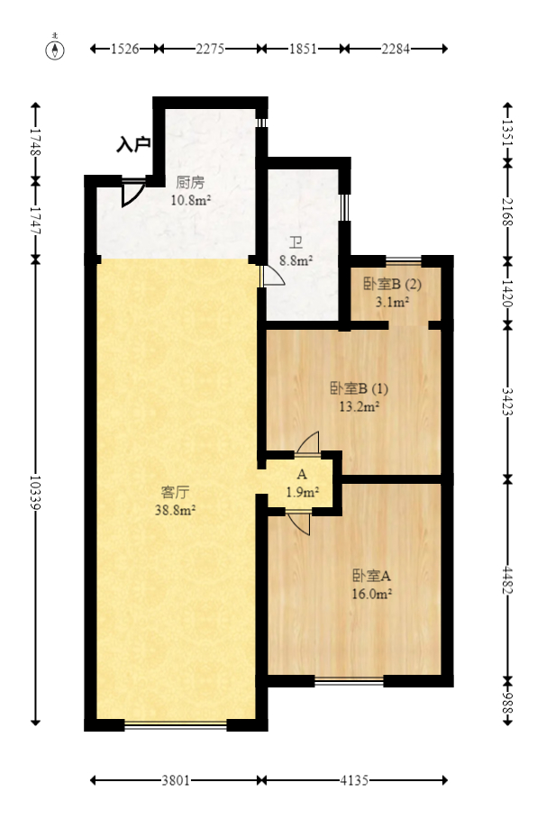 麓谷燕园（燕山公寓）  2室2厅1卫   68.80万室内图1