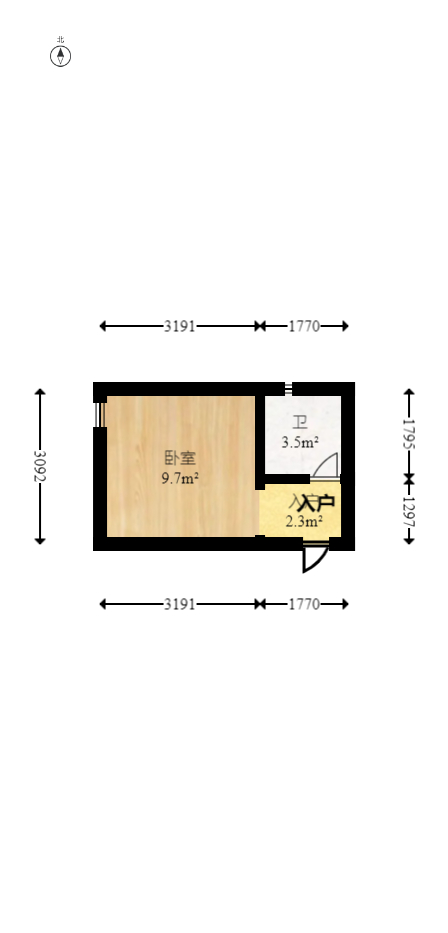华银园  1室1厅1卫   14.90万室内图1