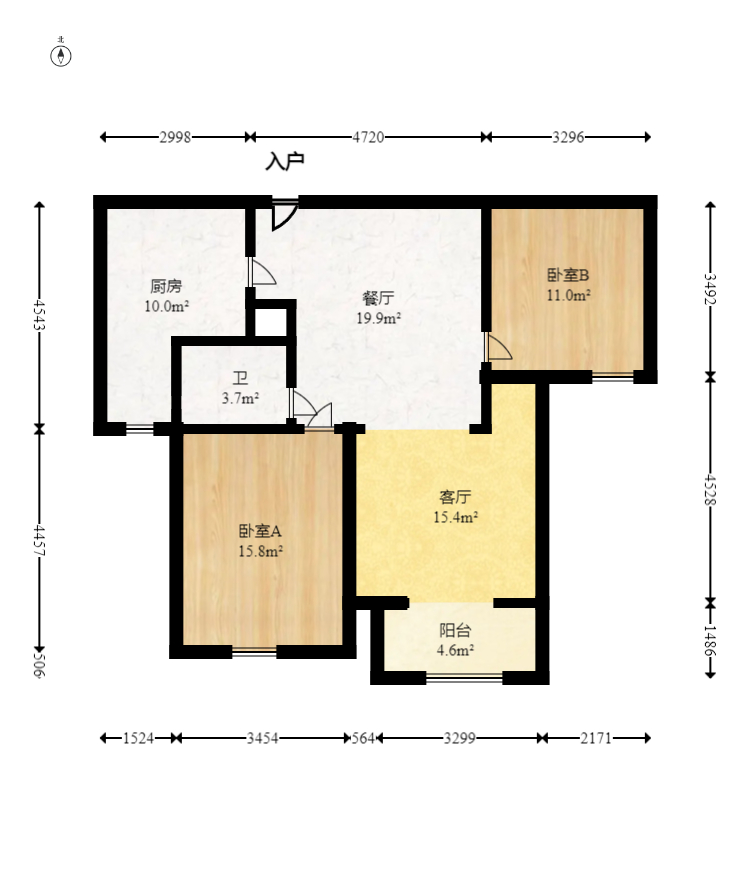 美利新世界  3室2厅1卫   70.00万室内图1