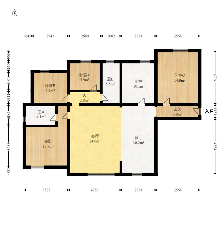 保利西海岸A区 4室2厅2卫 268.0万 保利西海岸A区 4室2厅2卫 268.0万户型图
