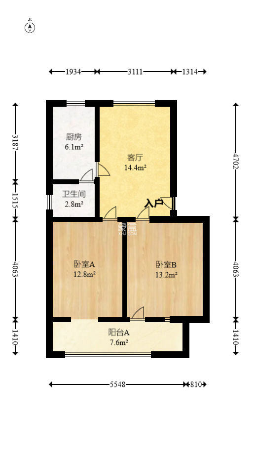 湖南省丝绸集团有限公司宿舍（人民西路288号)  2室1厅1卫   46.00万