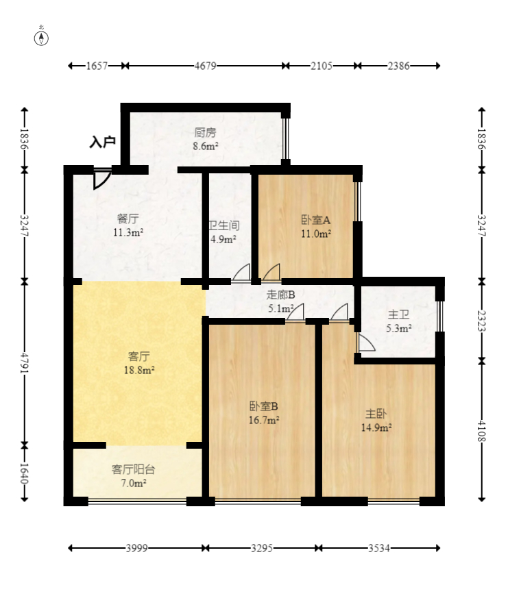 中建芙蓉嘉苑  3室2厅2卫   109.80万室内图1
