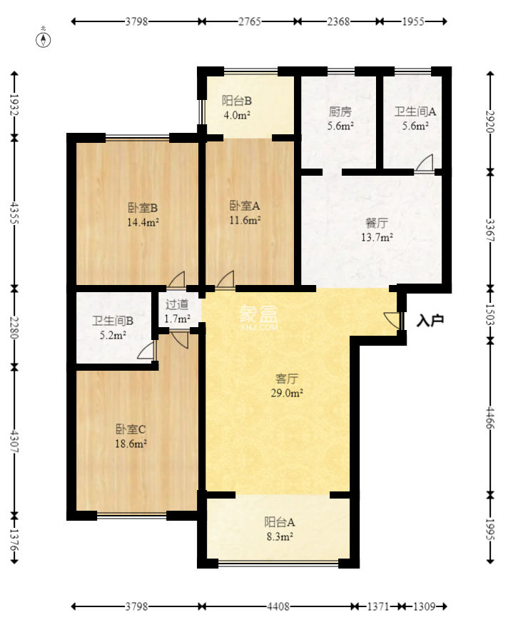 和美星城  3室2厅2卫    107.0万