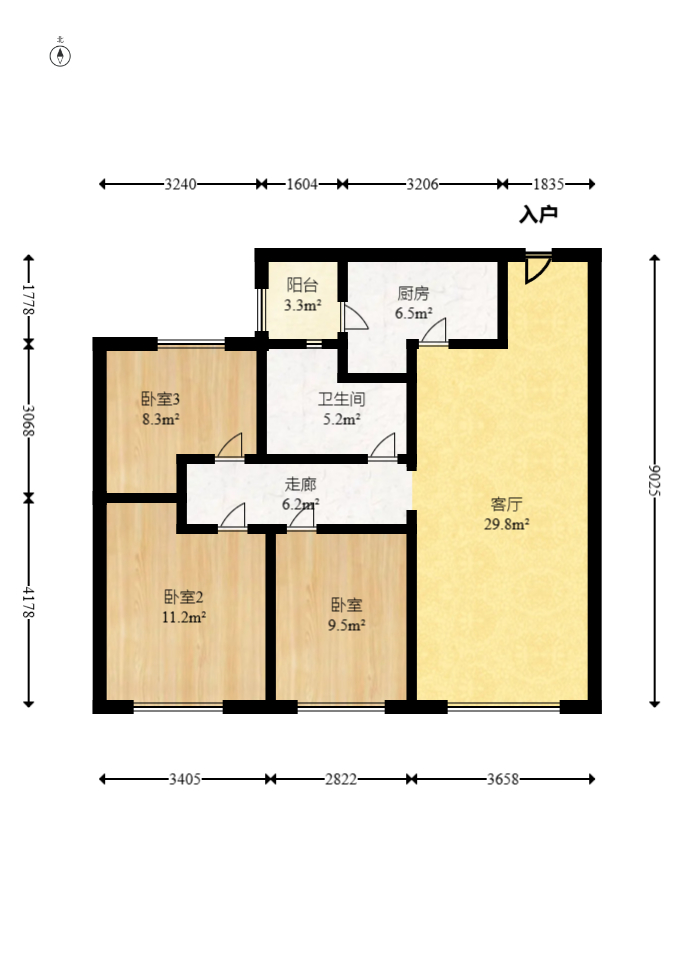 金科天悦(金科美邻汇)  3室2厅1卫    48.6万 金科天悦(金科美邻汇)  3室2厅1卫    48.6万户型图