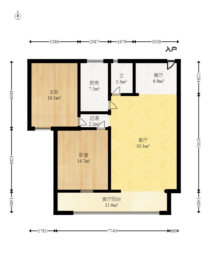 湘绣城  2室2厅1卫   49.80万室内图1