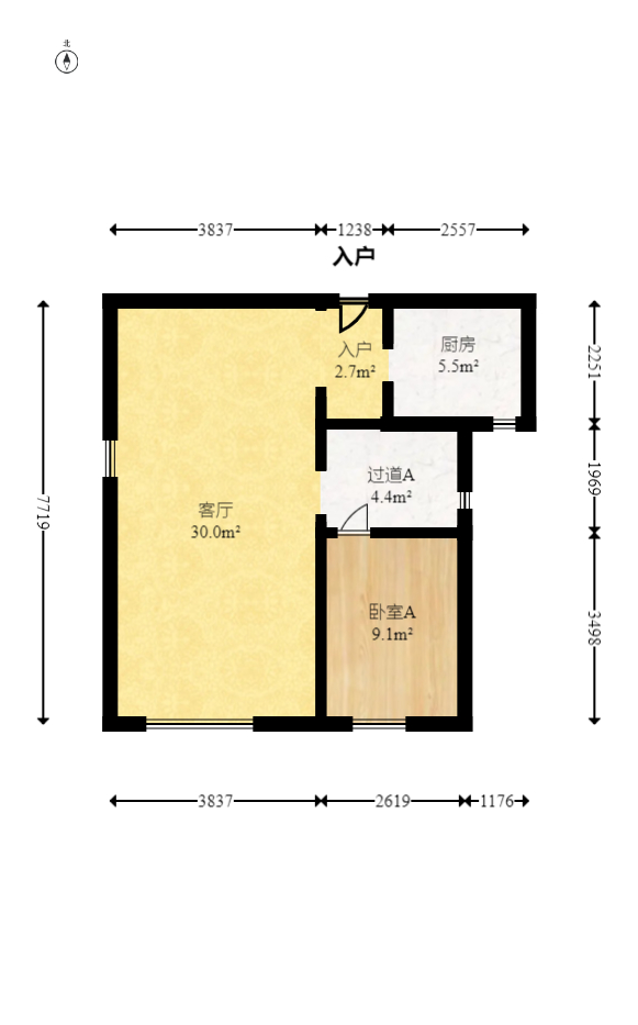保利城（中航城国际社区、郡原美村）  4室2厅2卫   84.50万室内图1