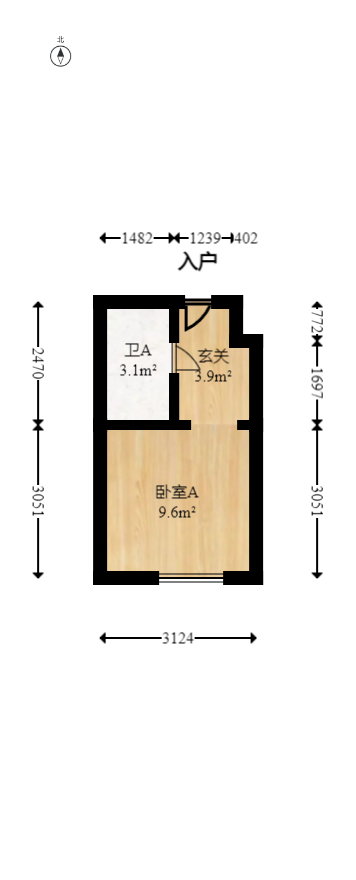 龙湖铂金岛  1室0厅0卫   22.00万室内图1