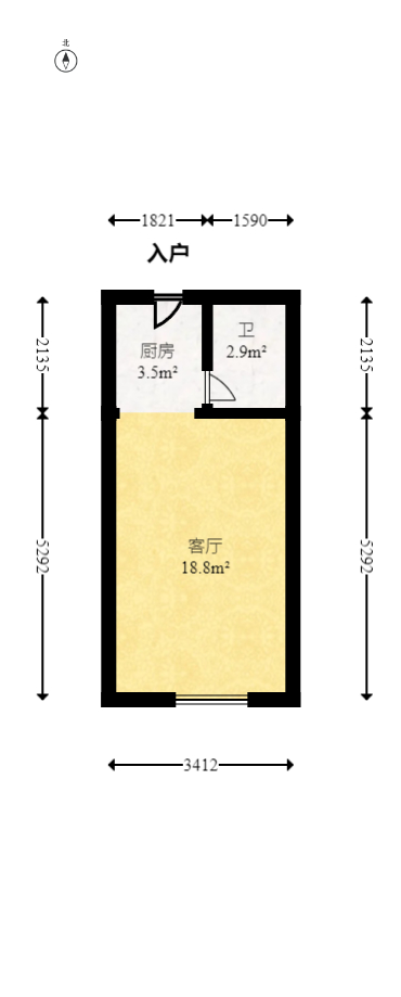 碧桂园翘楚棠  1室1厅1卫    20.88万室内图1