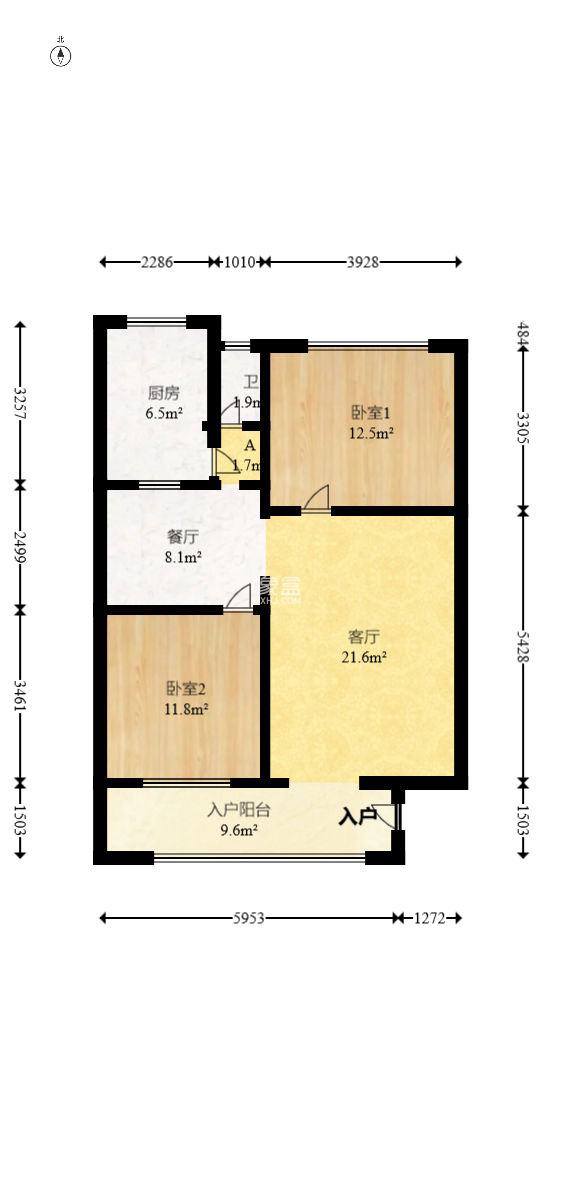 荷花園出租公司宿舍  2室1廳1衛(wèi)   48.00萬