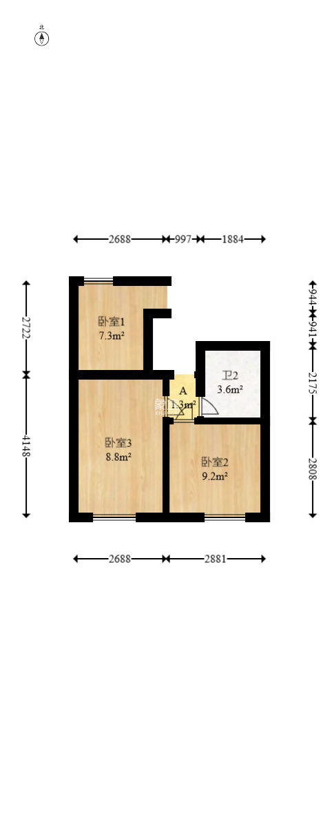 宏景名厦  3室2厅1卫   69.90万