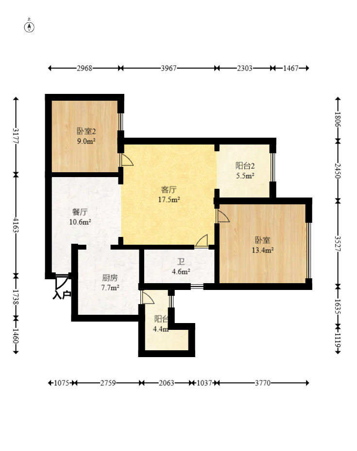 诚兴园  2室2厅1卫   55.00万室内图1