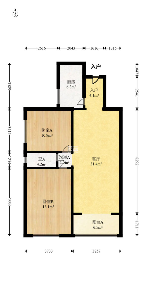 大为时代家园  2室1厅1卫    52.0万
