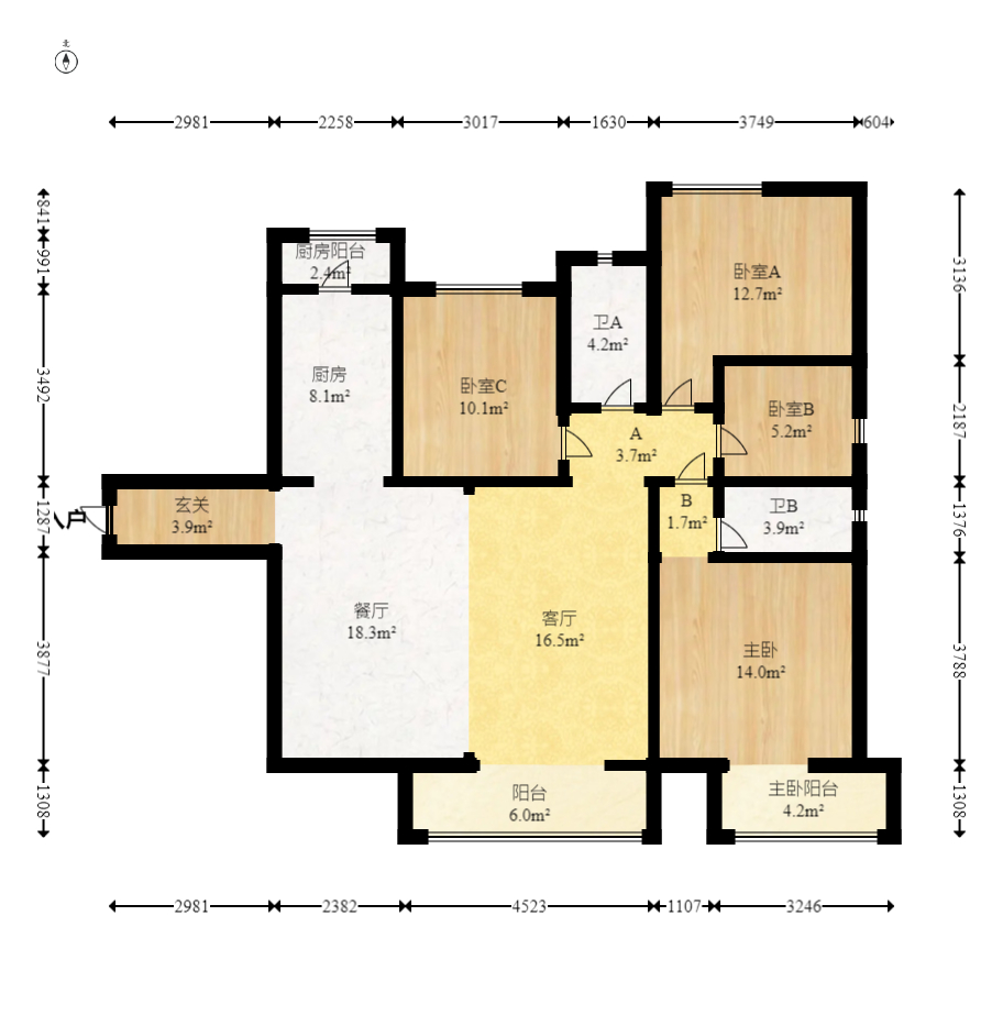 保利天禧C区  5室2厅2卫   330.00万室内图1