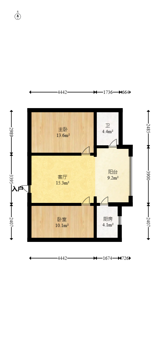 明城公寓  2室1厅1卫    28.99万室内图1