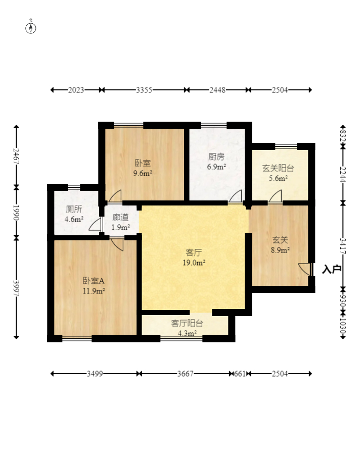 牛力家园  2室1厅1卫   72.00万室内图1