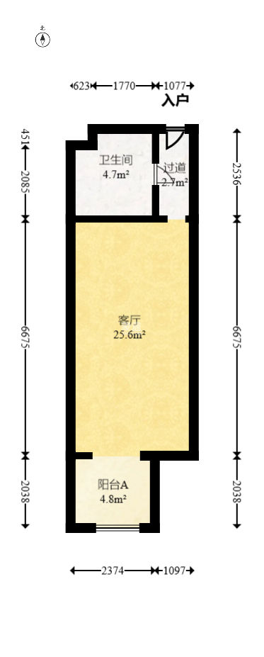 新国际（森和大厦）  1室1厅1卫   47.70万