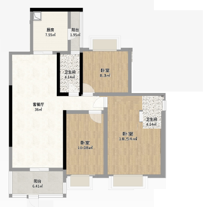 株洲恒大悦珑台 3室2厅2卫 70.8万 株洲恒大悦珑台 3室2厅2卫 70.8万室内图