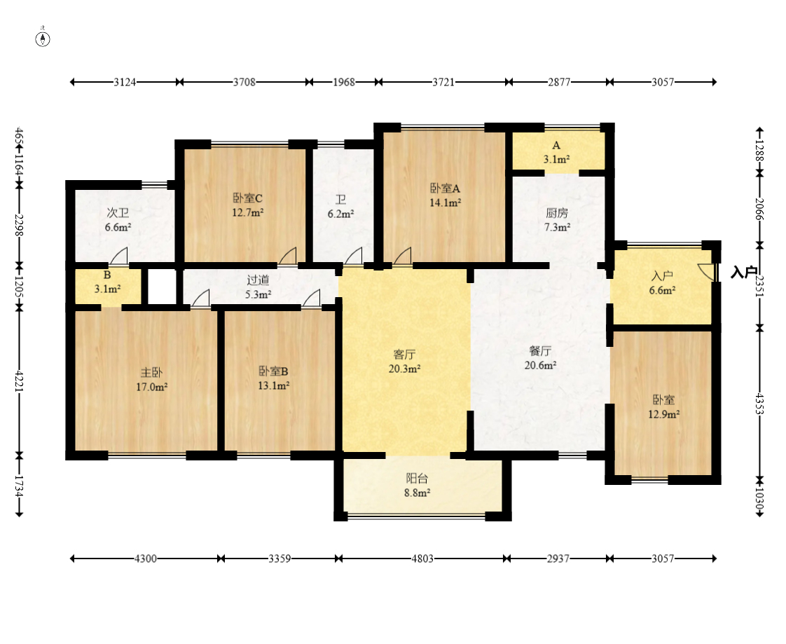 华润凤凰城二期  5室2厅2卫    109.5万 华润凤凰城二期  5室2厅2卫    109.5万户型图