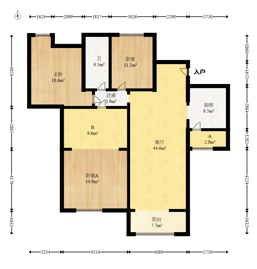 紫晶城  3室2厅2卫    85.0万 紫晶城  3室2厅2卫    85.0万户型图