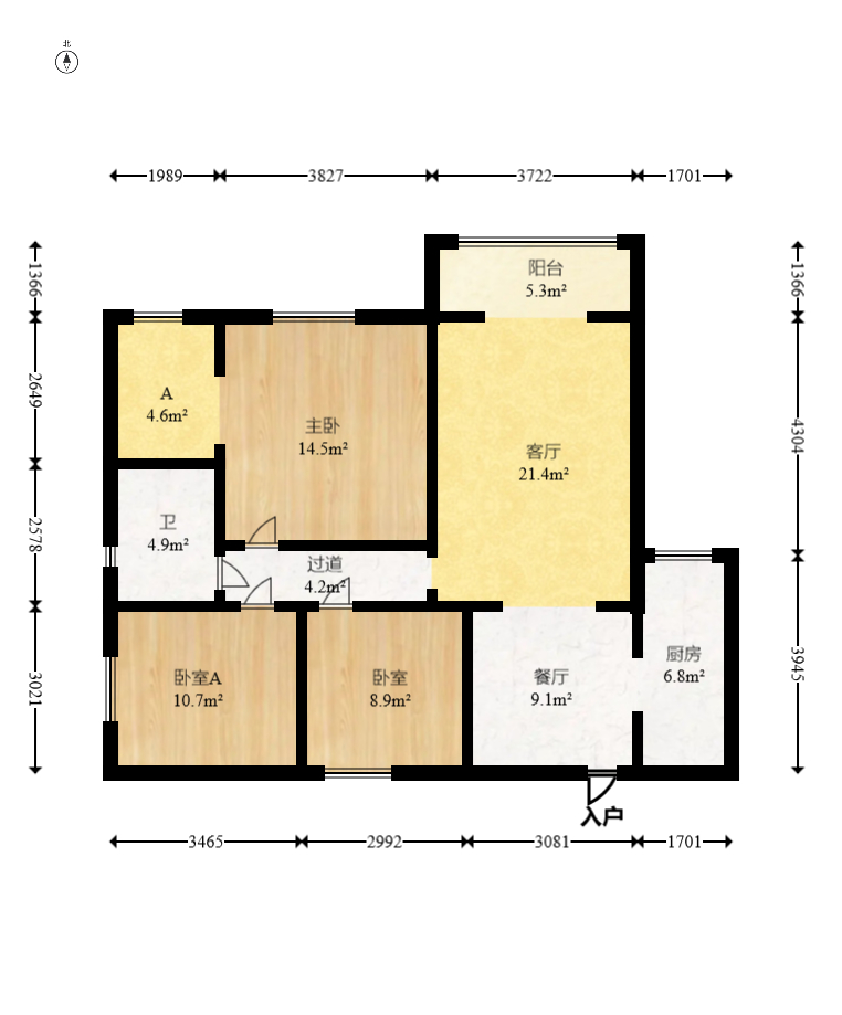 时代星城 3室2厅2卫 59.69万 时代星城 3室2厅2卫 59.69万户型图