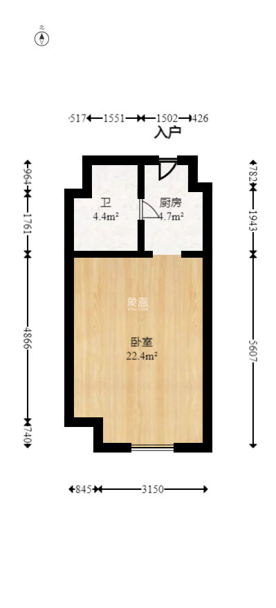 梅溪华府（新城金茂梦想华府）  1室1厅1卫    33.0万