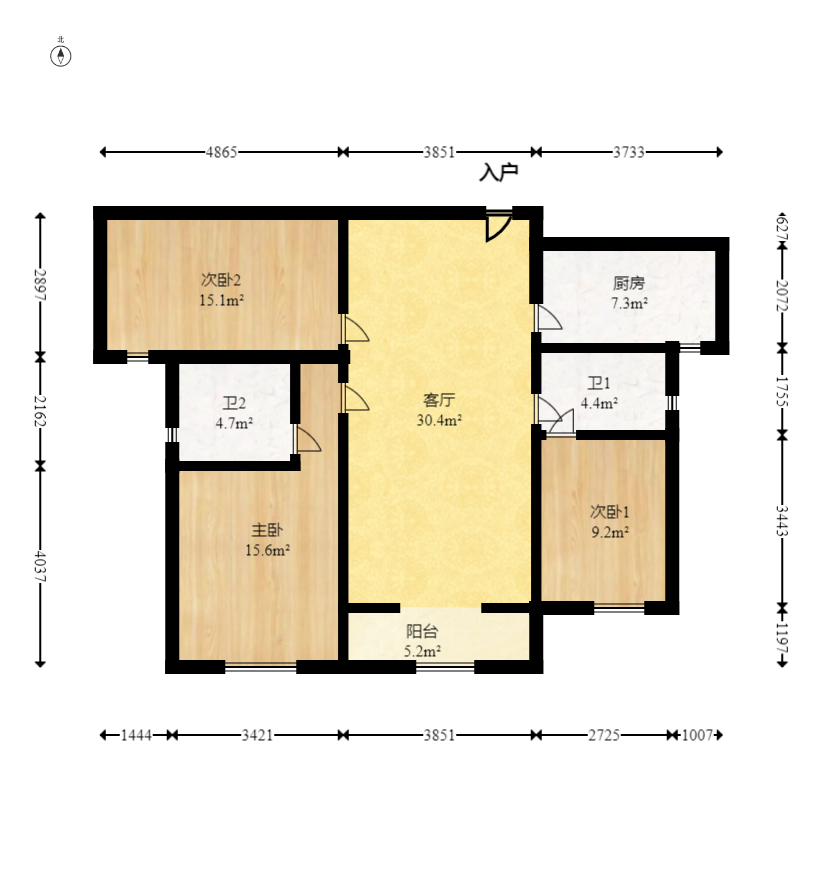 中建悦和城  3室2厅2卫   98.00万室内图1