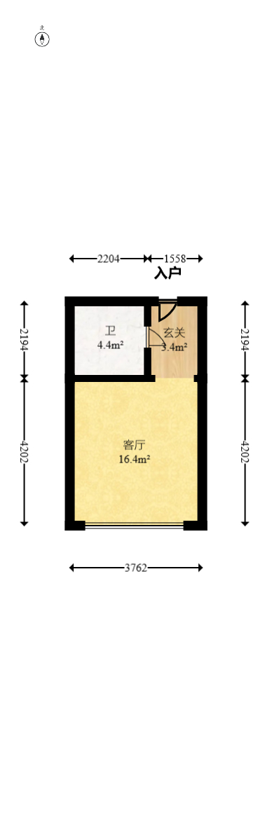 云集国际  1室1厅1卫   28.00万室内图1