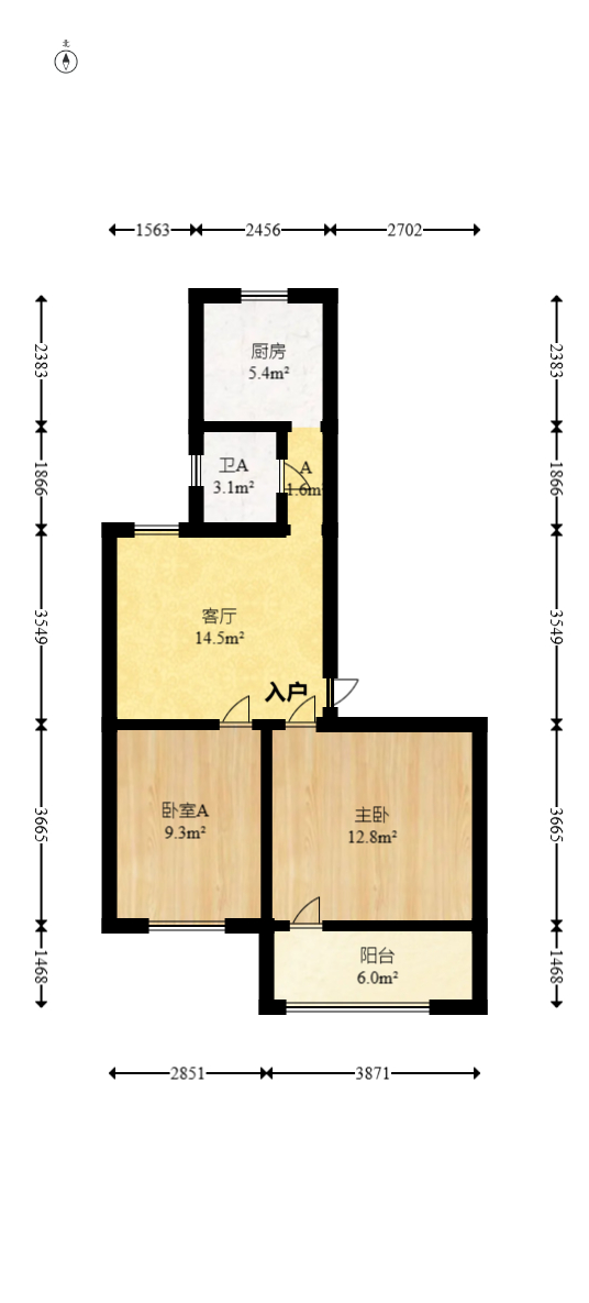 老鸦冲社区  2室1厅1卫   42.00万室内图1
